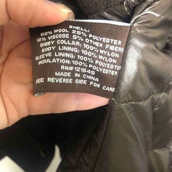 Michael Kors Men’s Brown Wool Peacoat 2-in-1 Built In Coat Jacket Large L - Picture 5 of 7